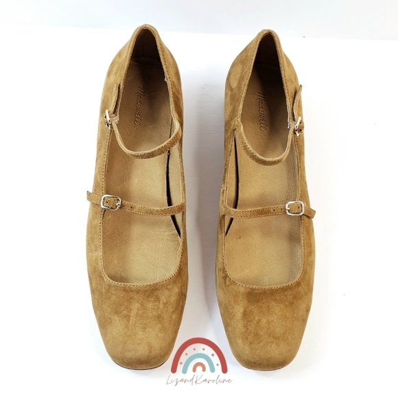 New! Madewell The Nettie Heeled Mary Jane in Glazed Walnut Leather Suede - Picture 8 of 16